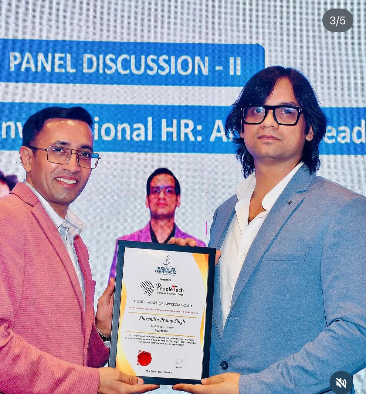 Receiving leadership award