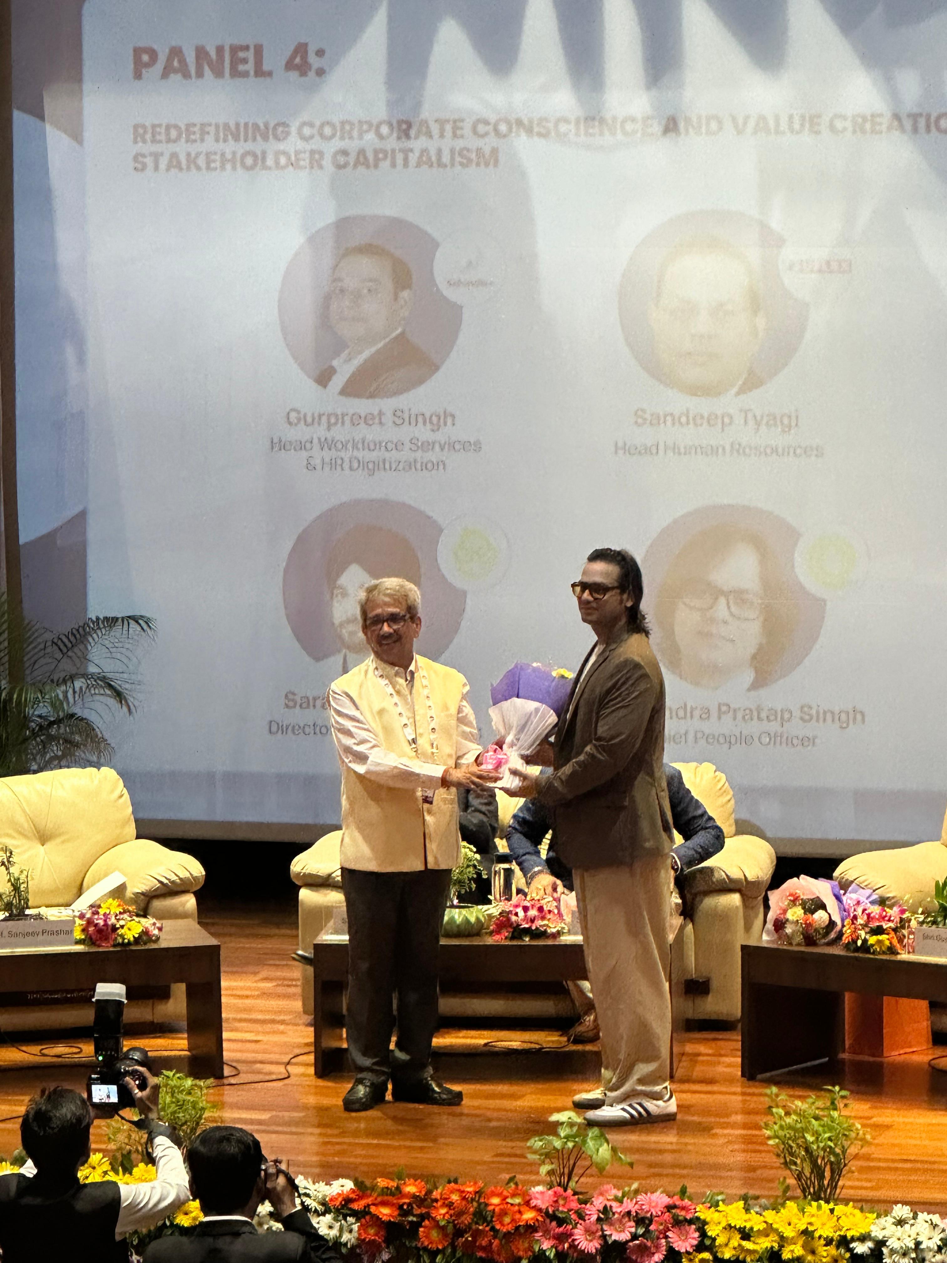 Shivendra on stage at IIM Raipur